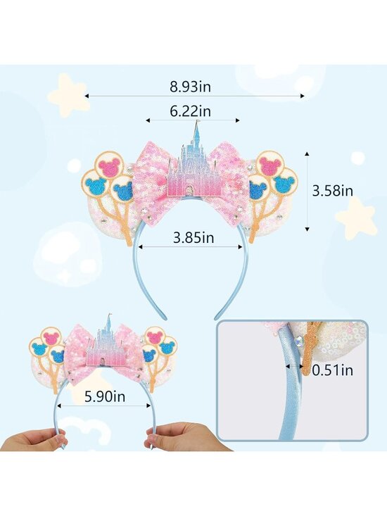 Kids Girls Castle Pink Mickey Mouse Costume Hair Headband for Cosplay main image 6